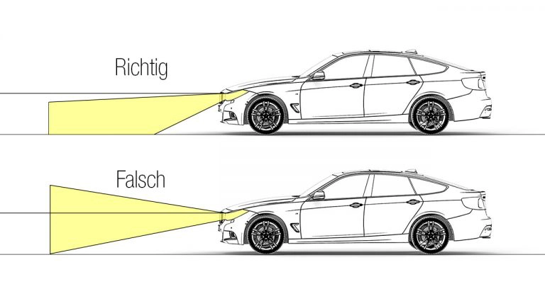 Woran man verstellte Autoscheinwerfer erkennt
