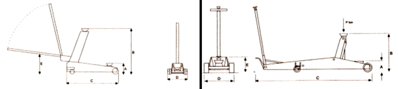 Garage jacks hydraulic medium 2 t lifting height: 110-580...