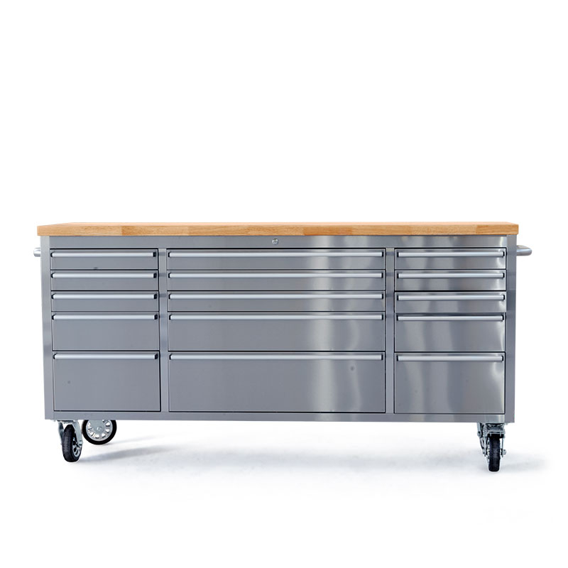 Stainless steel workshop cart tool cart rollable 15...