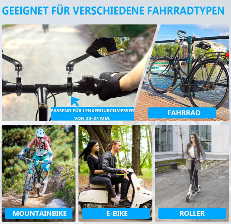 2 St&uuml;ck Fahrradspiegel f&uuml;r e-Bike R&uuml;ckspiegel