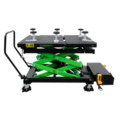 Hydraulic lifting table for electric vehicle batteries