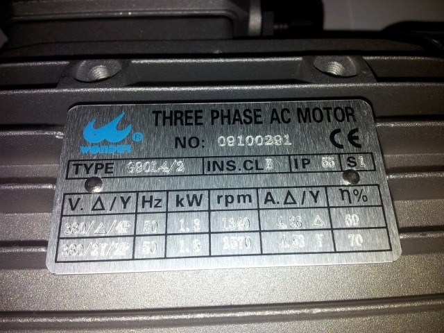 Motor Elektromotor G90S4-B5 Hydraulik 1,1 kW, 3 PH, 230/400 V f&uuml;r Moma LKW RP-U296P